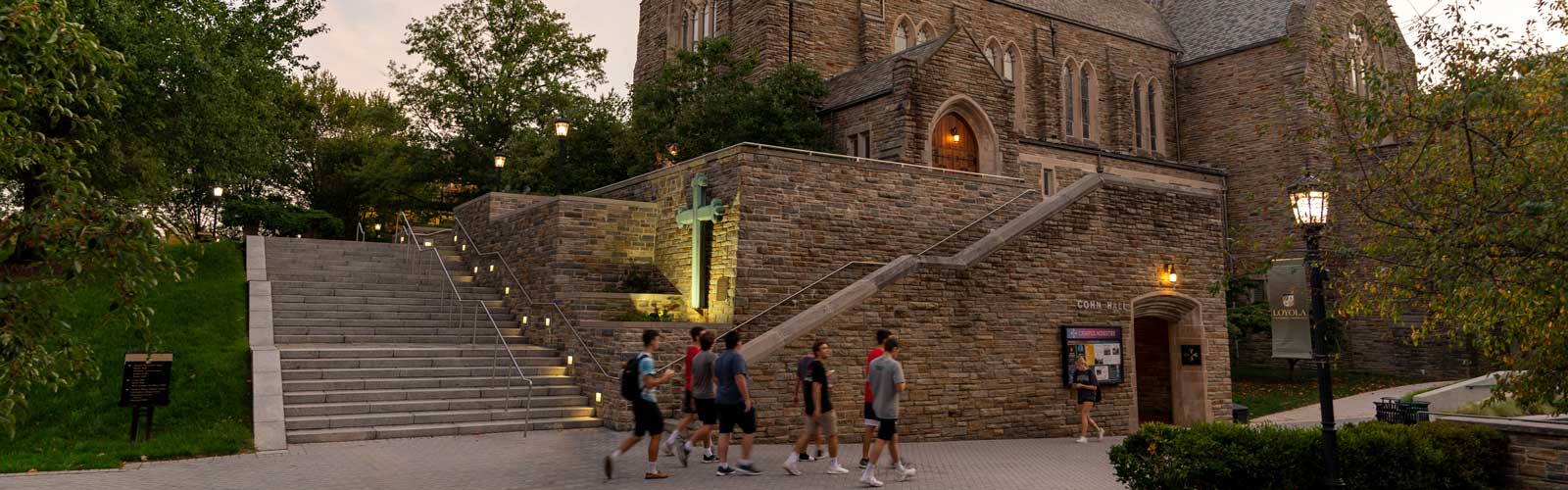 students walking on campus