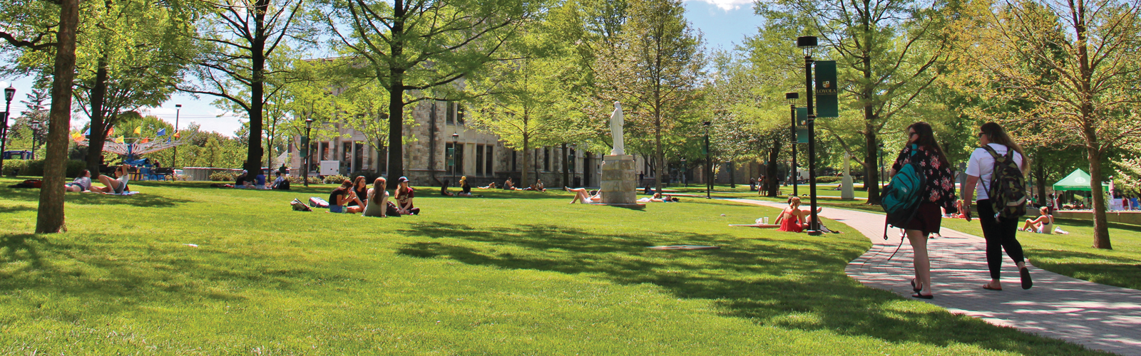students walking on the quad